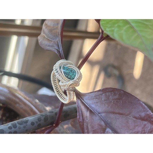 Artisan Sterling Silver Turquoise Ring - Picture 6 of 10